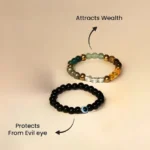 Evil Eye Lava Bracelet + Dhanyog Bracelet - Image 3