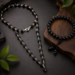 Karungali Silver Cap Mala + Karungali Bracelet