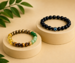 Evil Eye Lava Bracelet + Dhanyog Bracelet