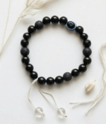 Evil Eye With Black Onyx & Lava Stone Bracelet