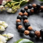5 Mukhi Rudraksha With Lava Stone Bracelet - Image 2
